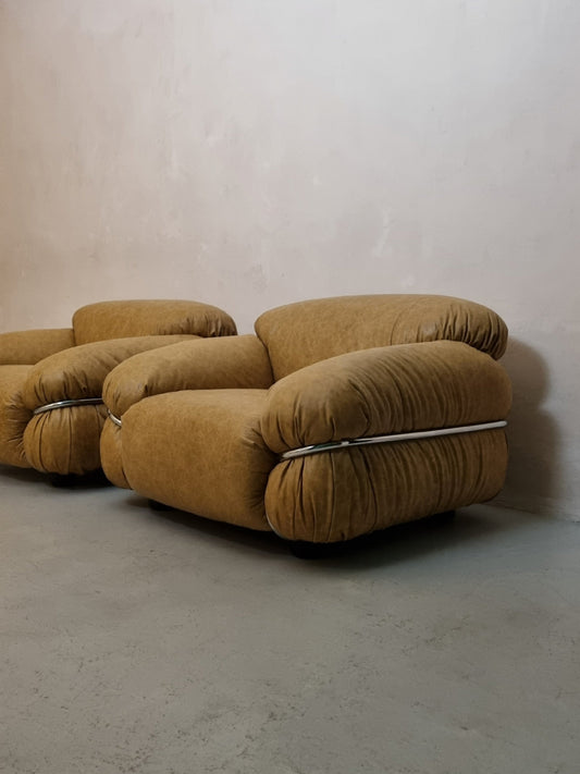 595 Sesann Armchairs Designed by Gianfranco Frattini for Cassina, 1970 Chairs