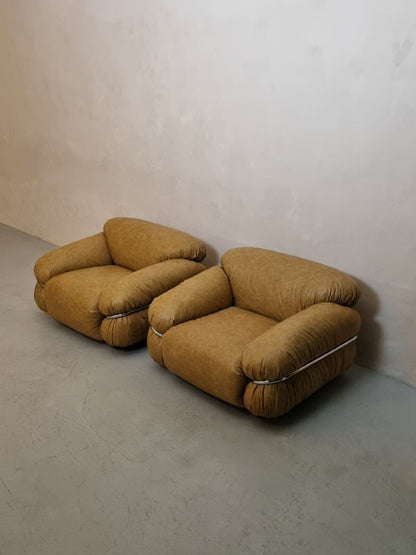 595 Sesann Armchairs Designed by Gianfranco Frattini for Cassina, 1970 Chairs