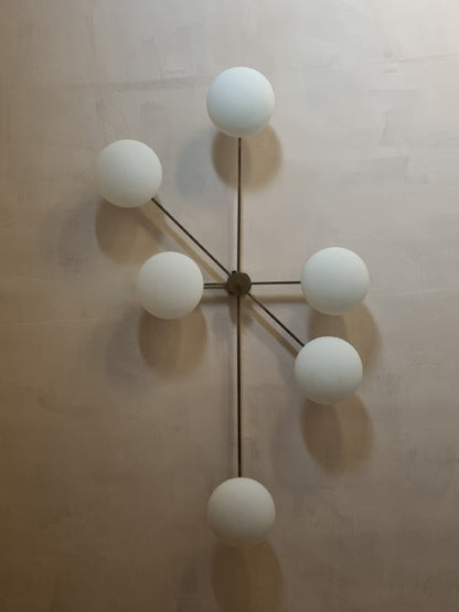 6 Lune Rare Ceiling Lamp Designed by Angelo Lelii for Arredoluce, 1961 Flush Mounts
