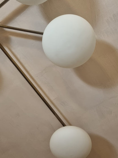 6 Lune Rare Ceiling Lamp Designed by Angelo Lelii for Arredoluce, 1961 Flush Mounts