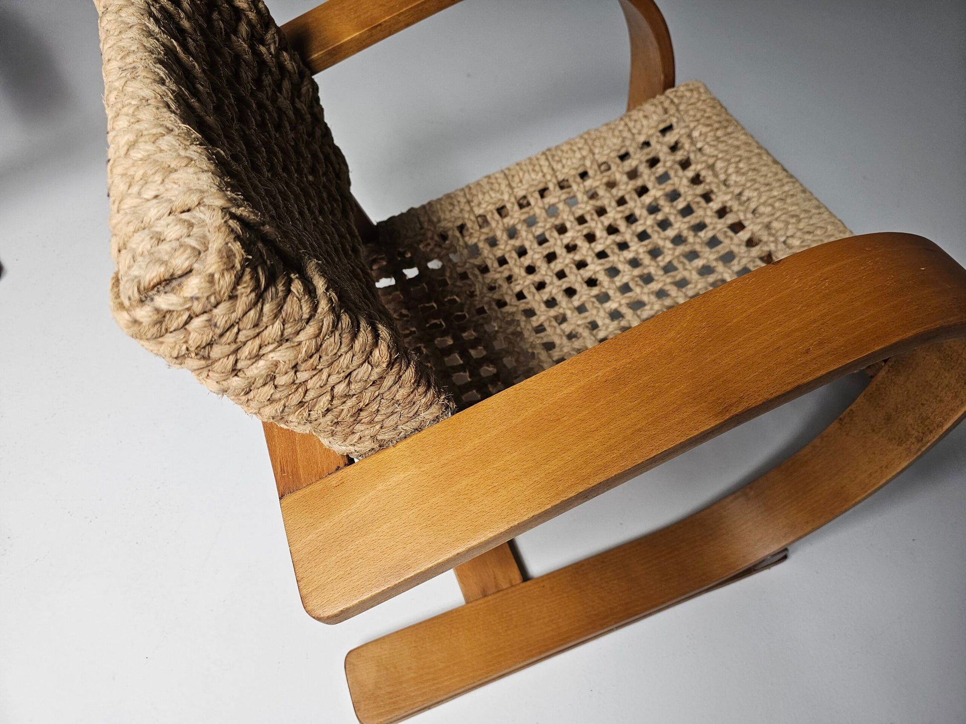 Adrien Audoux & Frida Minet Rope Easy Chairs for Vibo 1940 Paris Chairs