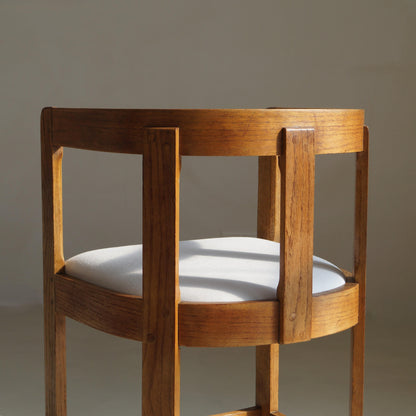 Antique Scottish Oak Barrel-Back Armchair, c.1920 Chairs