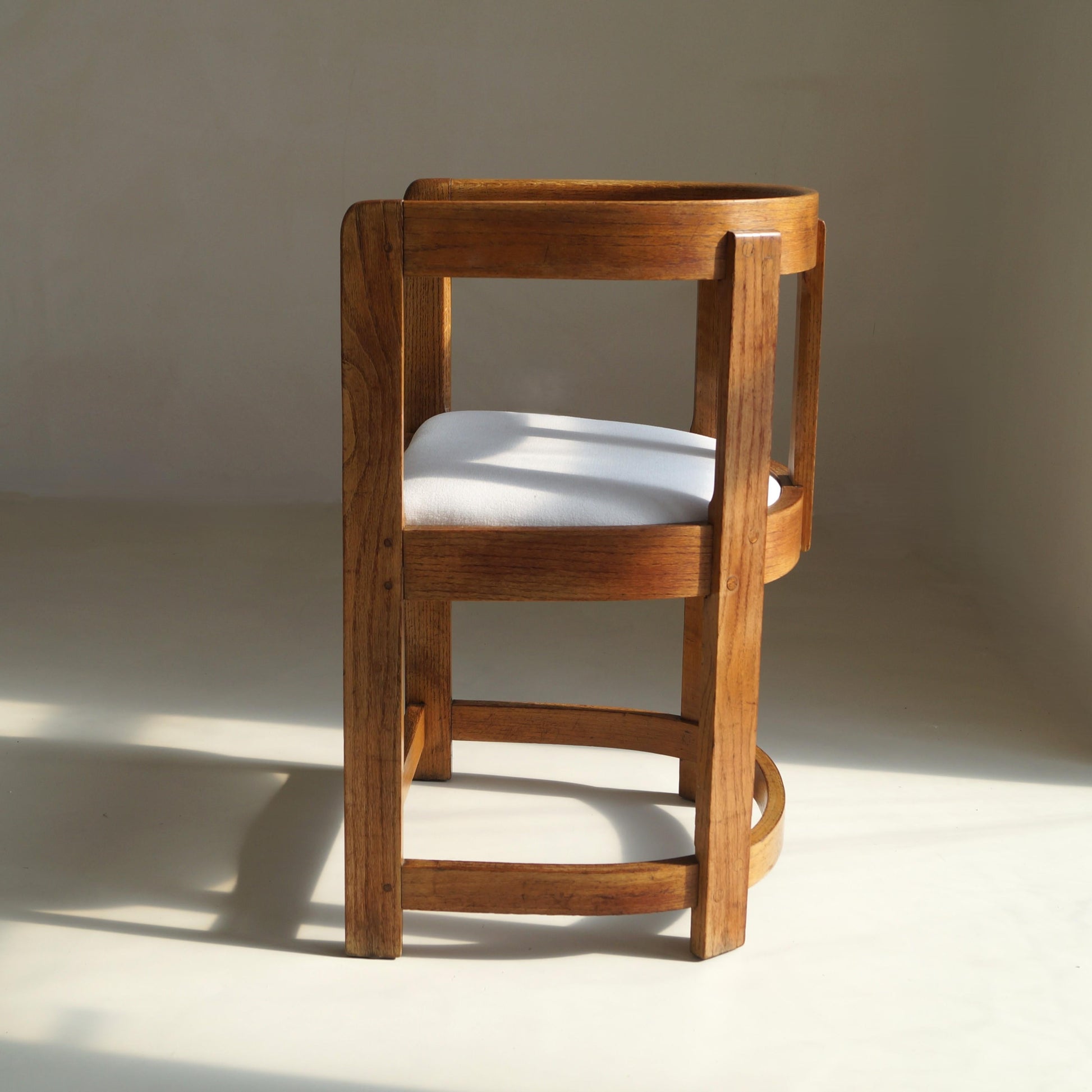 Antique Scottish Oak Barrel-Back Armchair, c.1920 Chairs