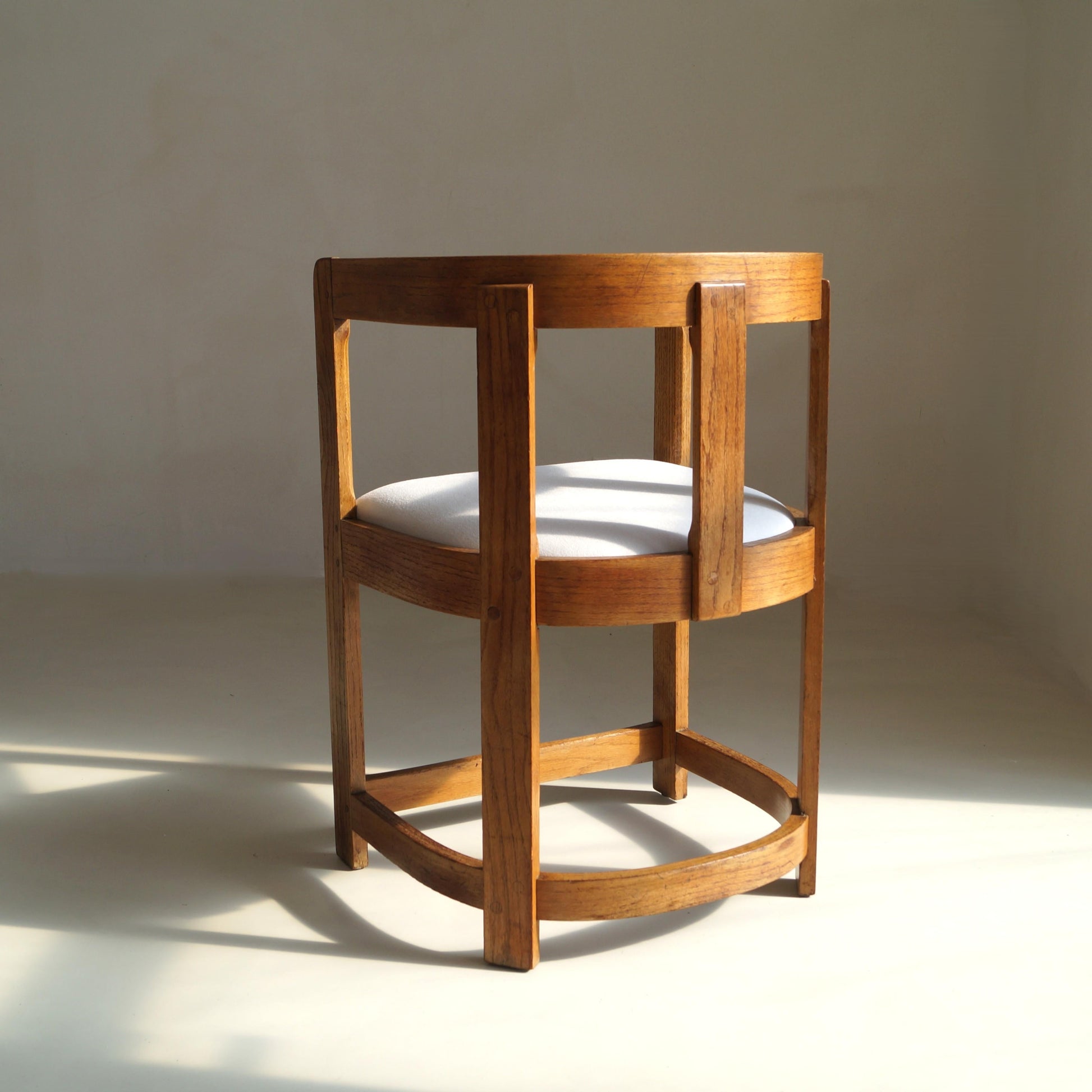 Antique Scottish Oak Barrel-Back Armchair, c.1920 Chairs