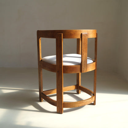 Antique Scottish Oak Barrel-Back Armchair, c.1920 Chairs