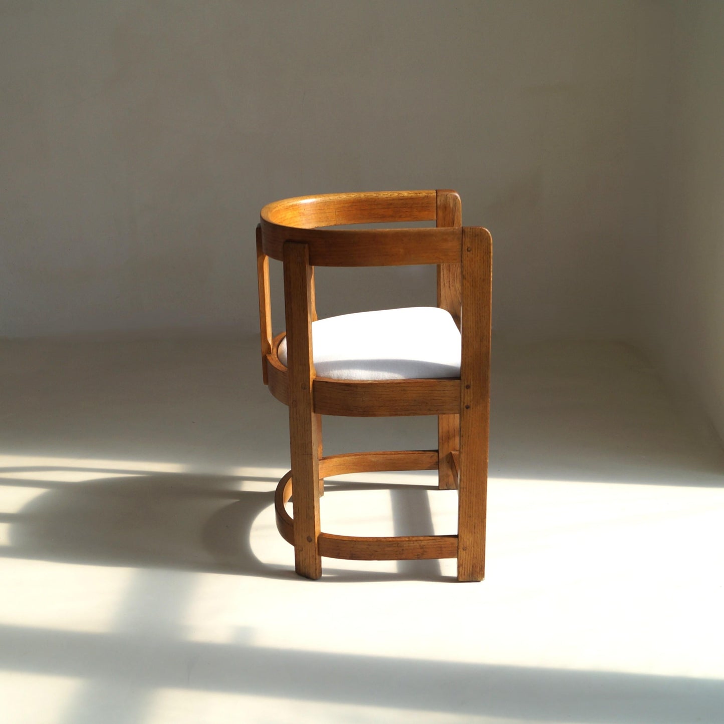 Antique Scottish Oak Barrel-Back Armchair, c.1920 Chairs