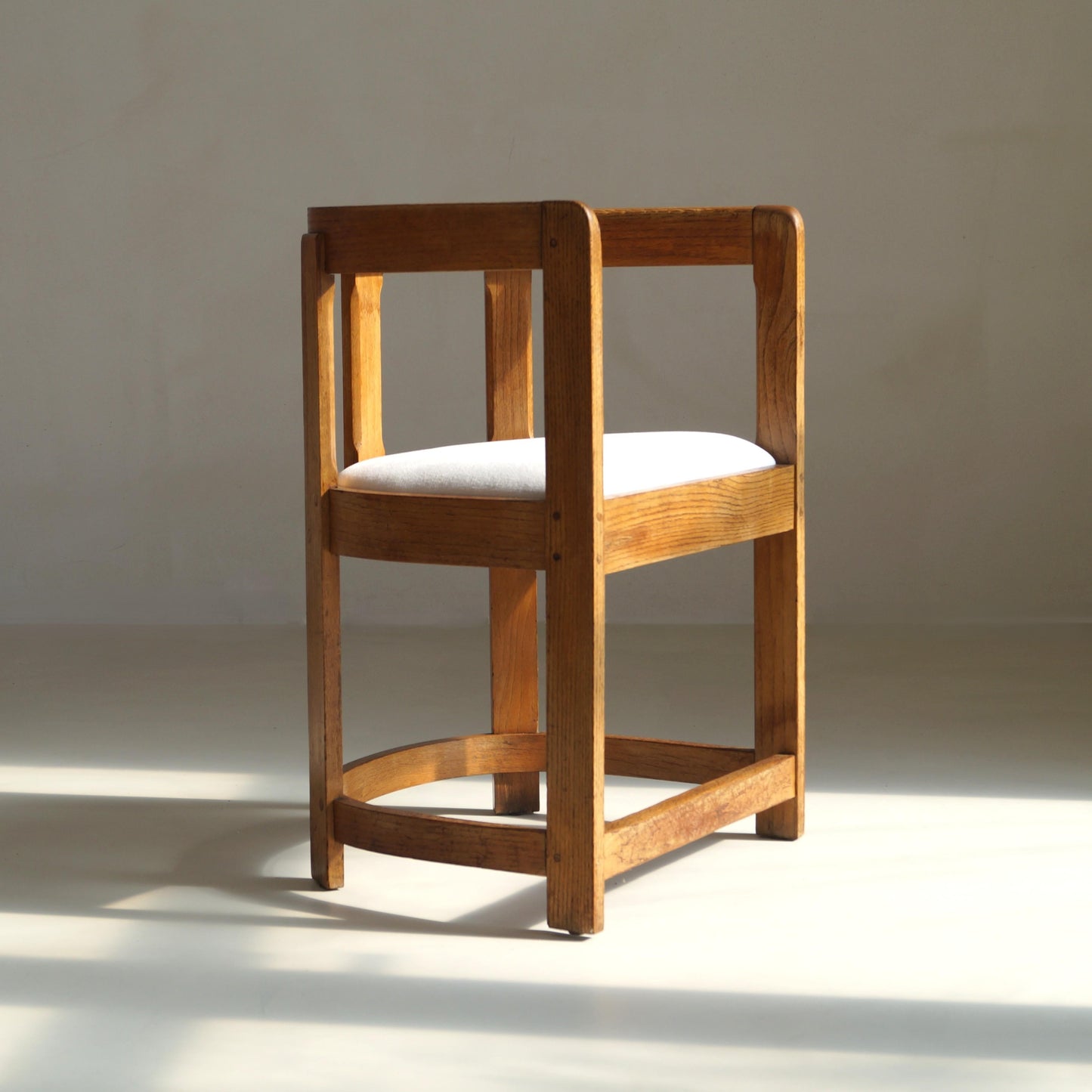 Antique Scottish Oak Barrel-Back Armchair, c.1920 Chairs