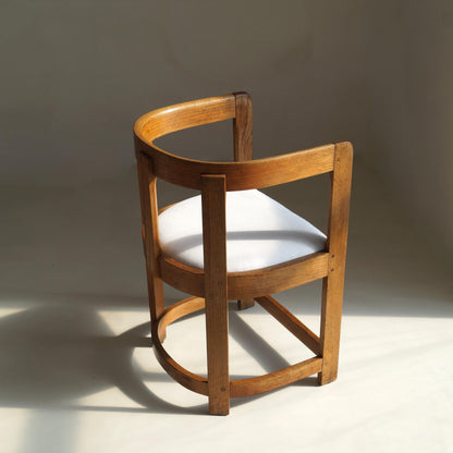 Antique Scottish Oak Barrel-Back Armchair, c.1920 Chairs