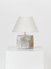 Arouca Table Light in White on Textured Brown Clay Table Lamps