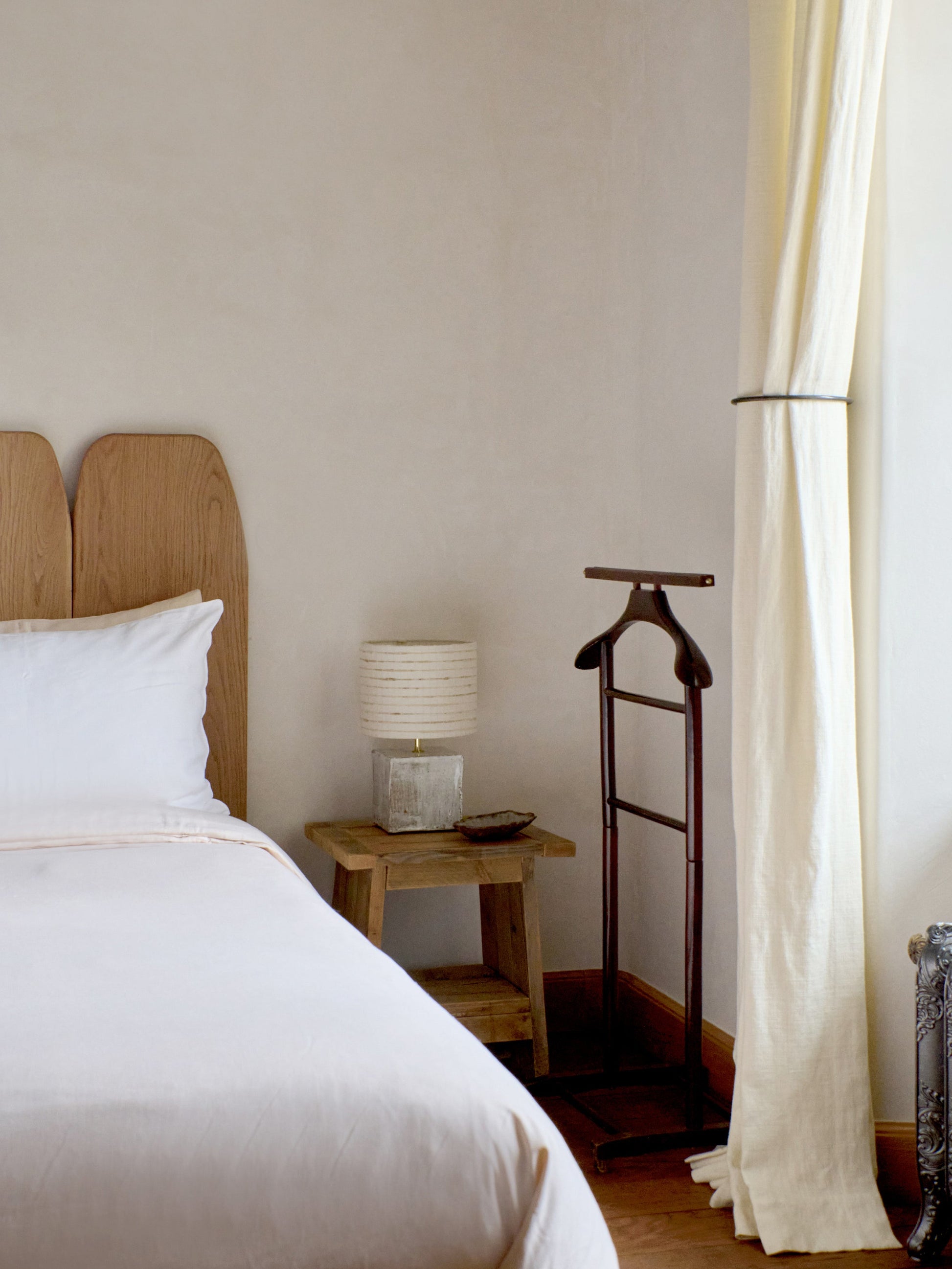 Arouca Table Light in White on Textured Brown Clay Table Lamps