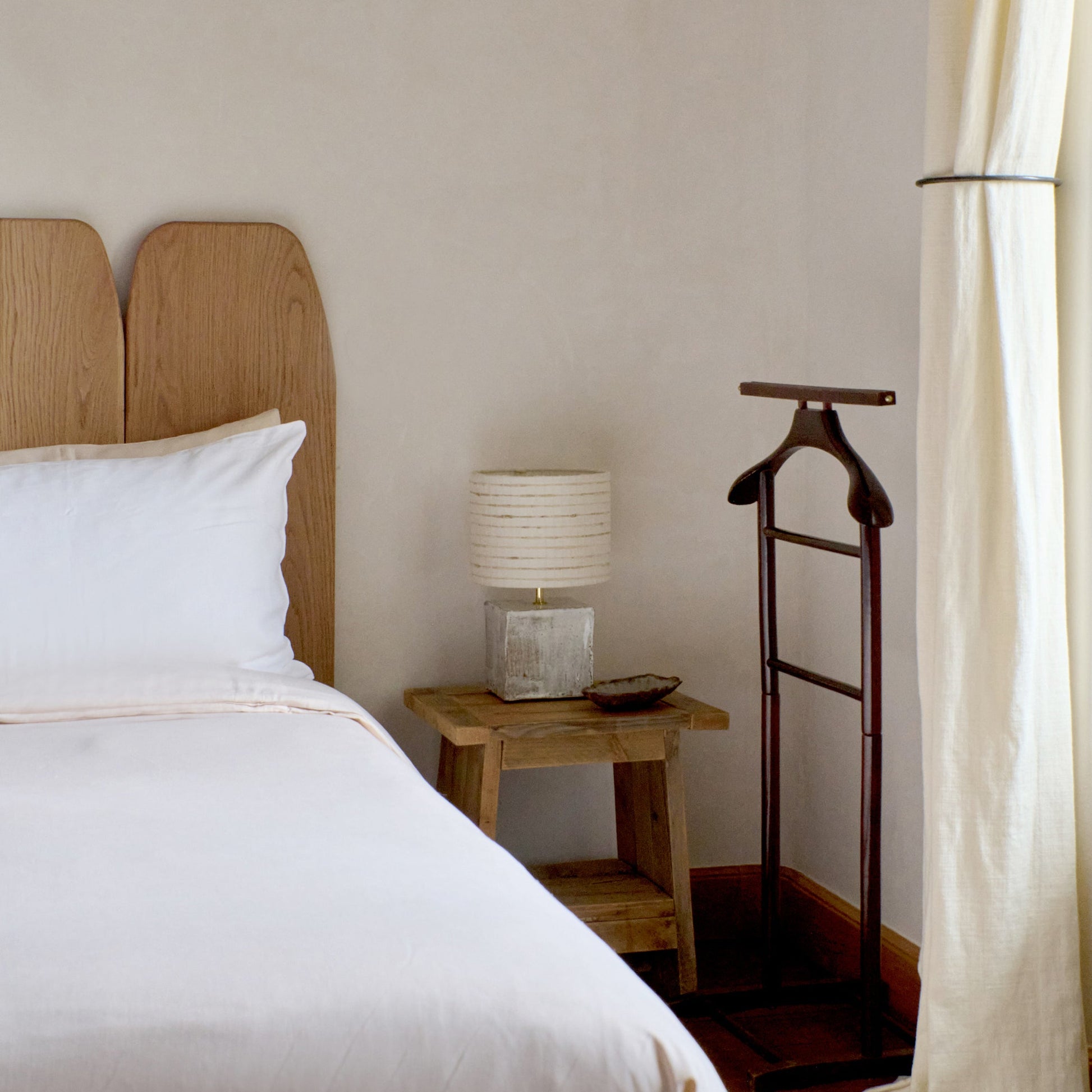 Arouca Table Light in White on Textured Brown Clay Table Lamps