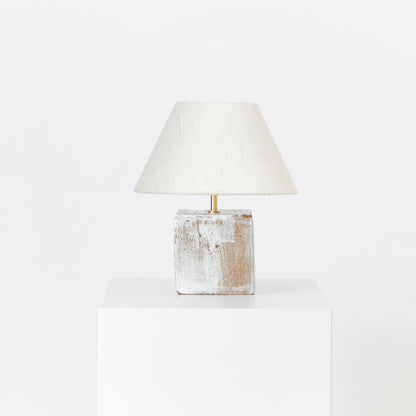 Arouca Table Light in White on Textured Brown Clay Table Lamps