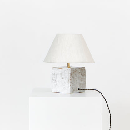 Arouca Table Light in White on Textured Brown Clay Table Lamps