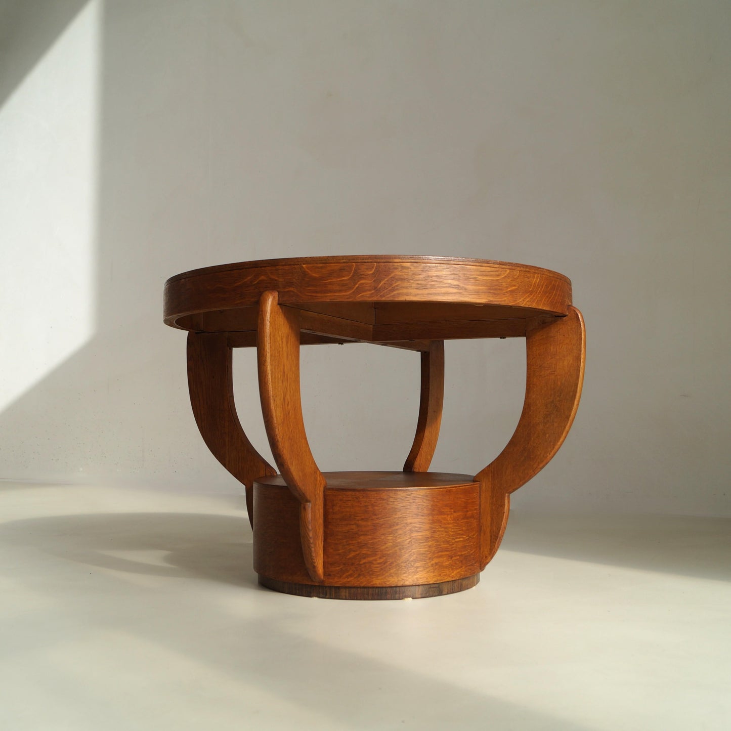 Art Deco Amsterdam School Oak Side Table with Macassar Inlay, Netherlands, 1920s End Tables
