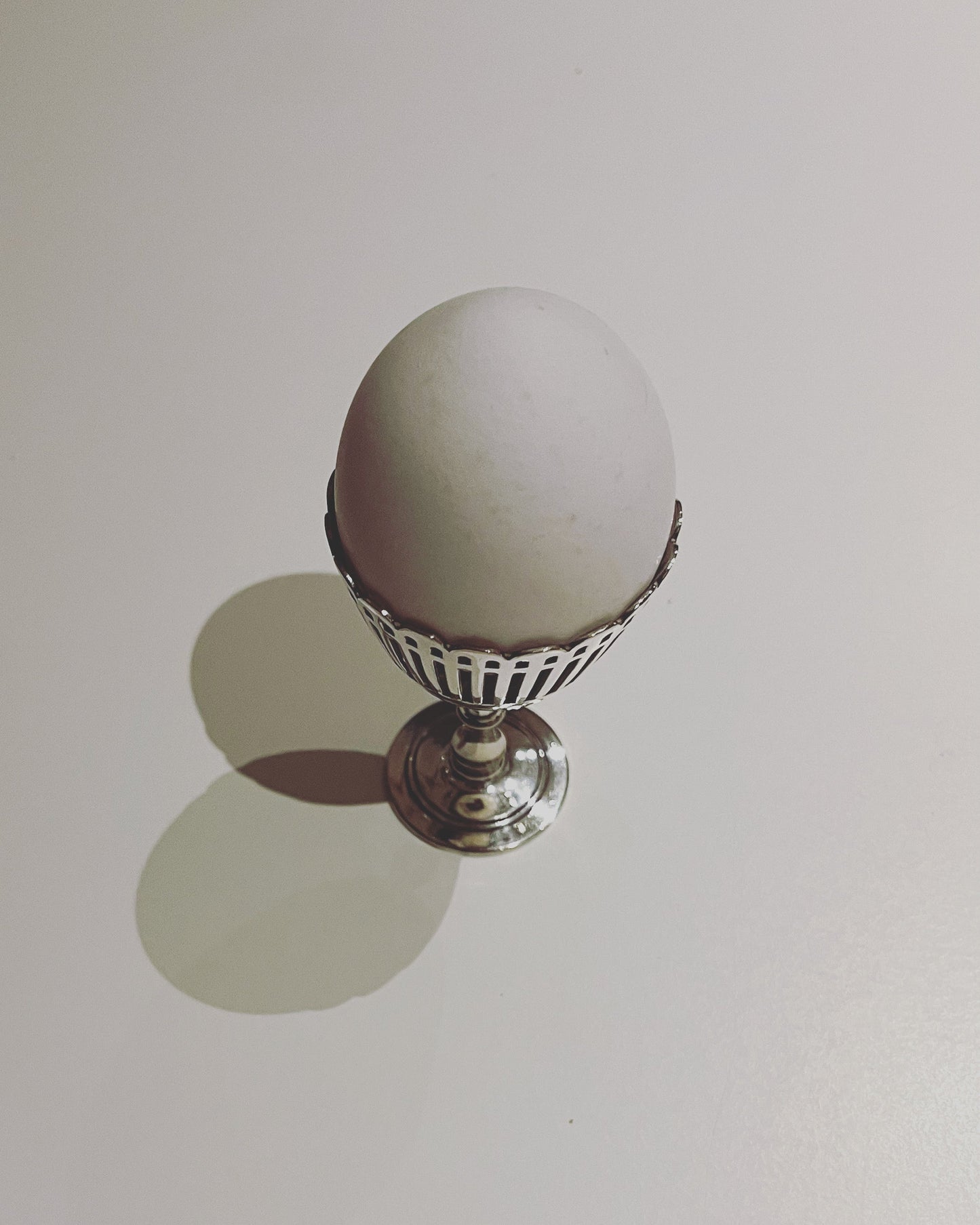Silver Plated Egg Cups with Build-in Spoon Holder