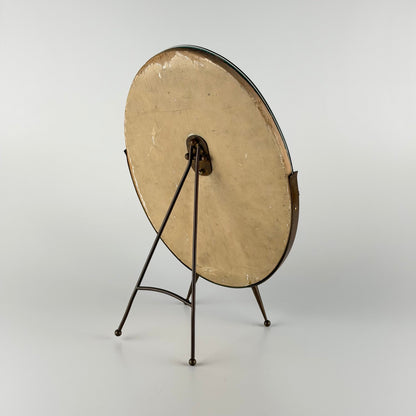 Attributed Gio Ponti Vanity Mirror with Brass Frame and Ball Feet, Italy, 1950s Mirrors
