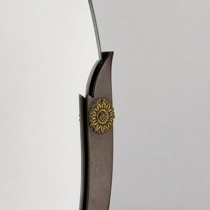 Attributed Gio Ponti Vanity Mirror with Brass Frame and Ball Feet, Italy, 1950s Mirrors