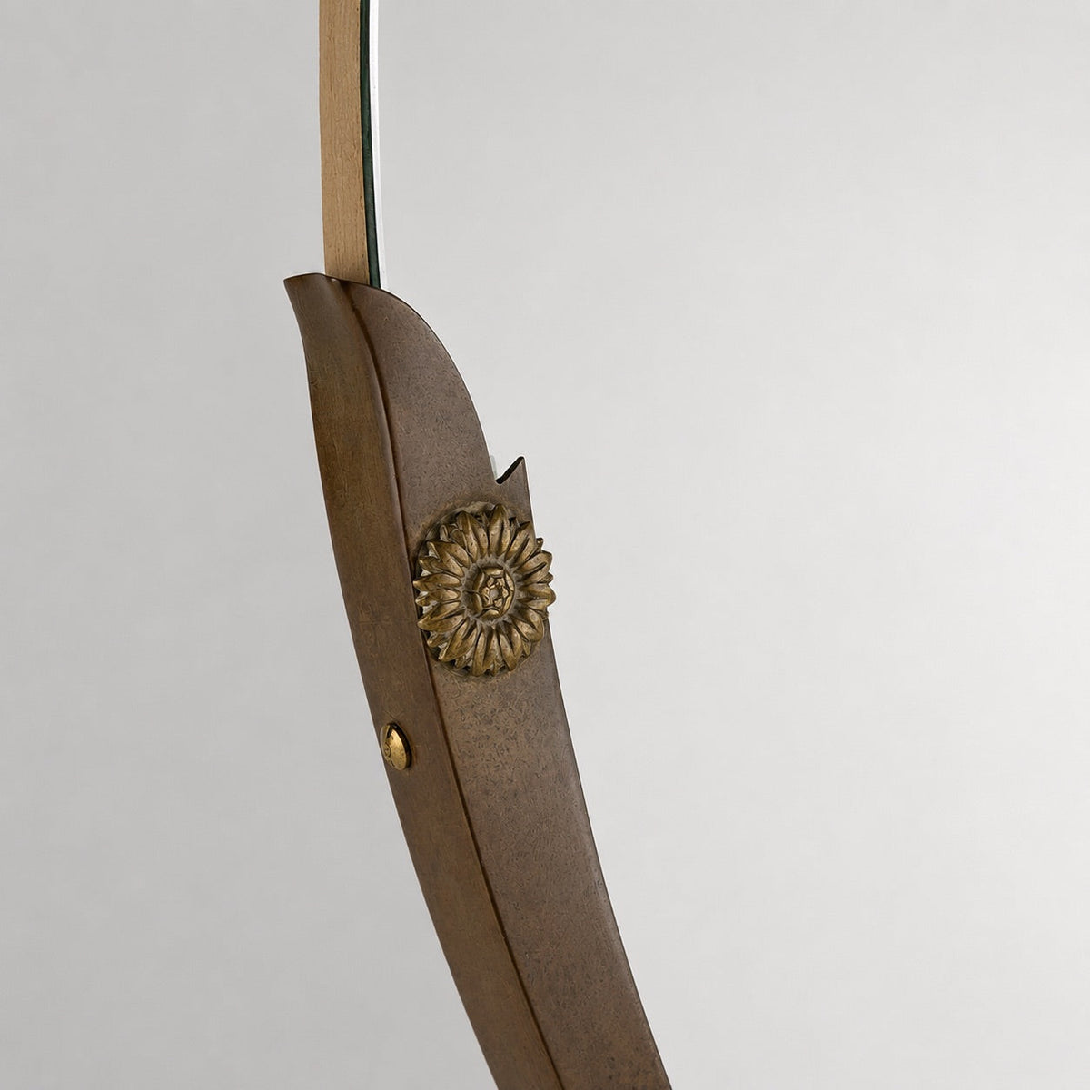 Attributed Gio Ponti Vanity Mirror with Brass Frame and Ball Feet, Italy, 1950s Mirrors