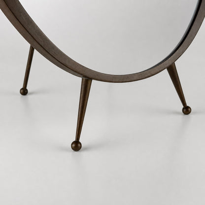 Attributed Gio Ponti Vanity Mirror with Brass Frame and Ball Feet, Italy, 1950s Mirrors