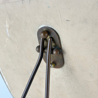 Attributed Gio Ponti Vanity Mirror with Brass Frame and Ball Feet, Italy, 1950s Mirrors