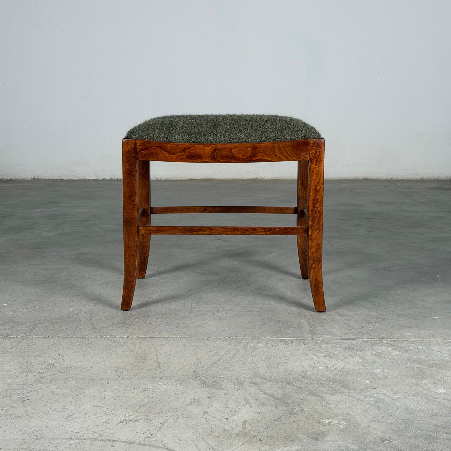 Austrian Secessionist Stool Reupholstered by FORME with Dedar Melange Boucle Stools