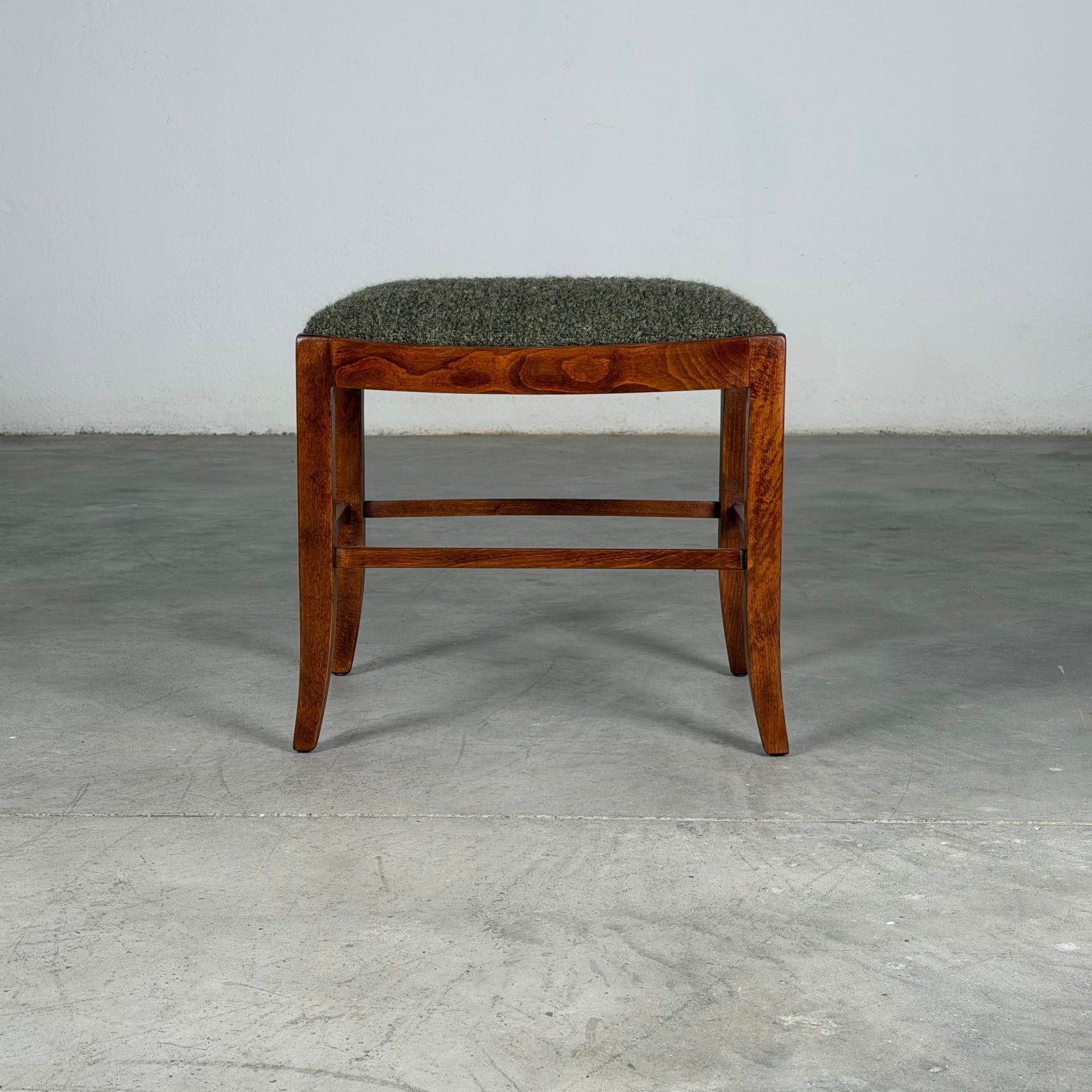 Austrian Secessionist Stool Reupholstered by FORME with Dedar Melange Boucle Stools