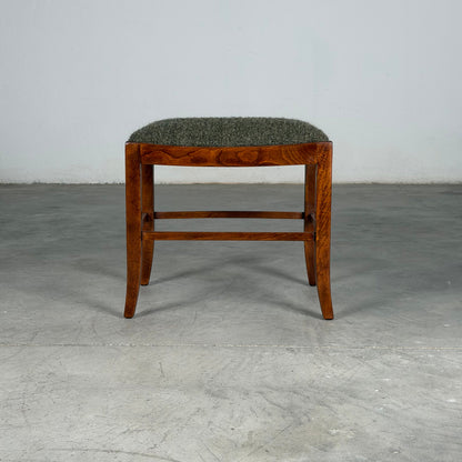 Austrian Secessionist Stool Reupholstered by FORME with Dedar Melange Boucle Stools