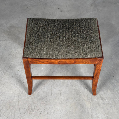 Austrian Secessionist Stool Reupholstered by FORME with Dedar Melange Boucle Stools