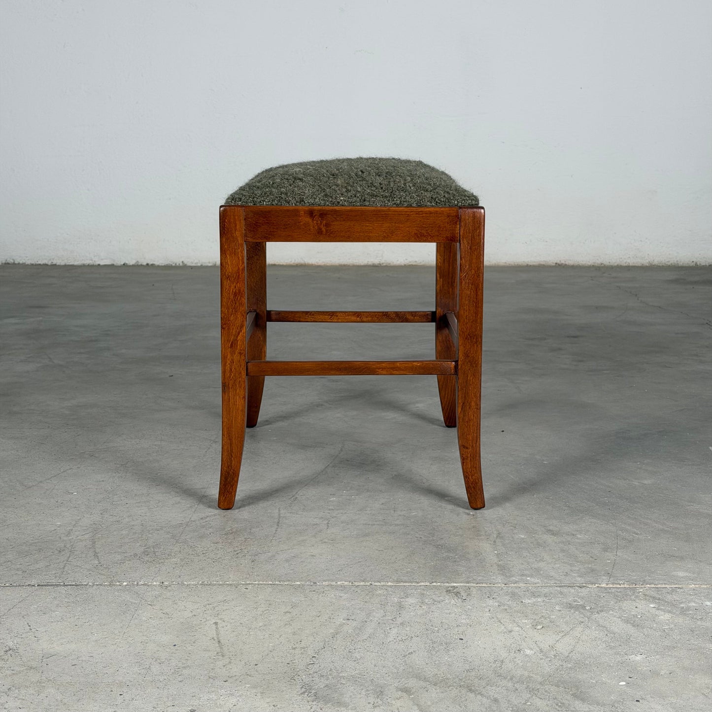 Austrian Secessionist Stool Reupholstered by FORME with Dedar Melange Boucle Stools