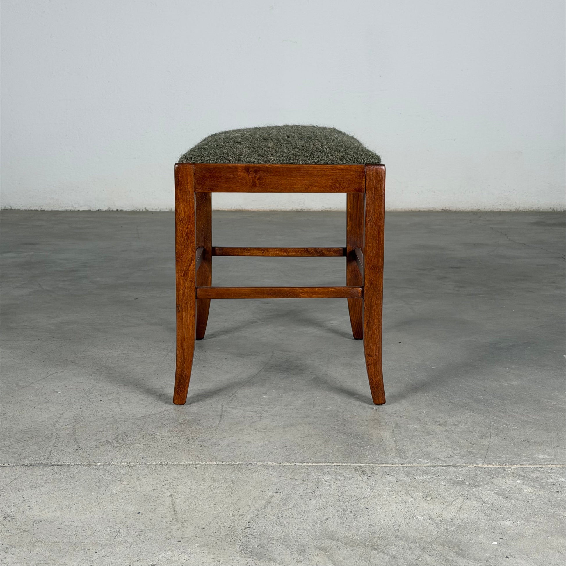 Austrian Secessionist Stool Reupholstered by FORME with Dedar Melange Boucle Stools