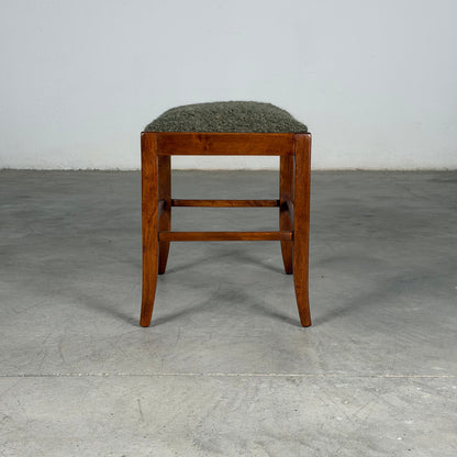 Austrian Secessionist Stool Reupholstered by FORME with Dedar Melange Boucle Stools