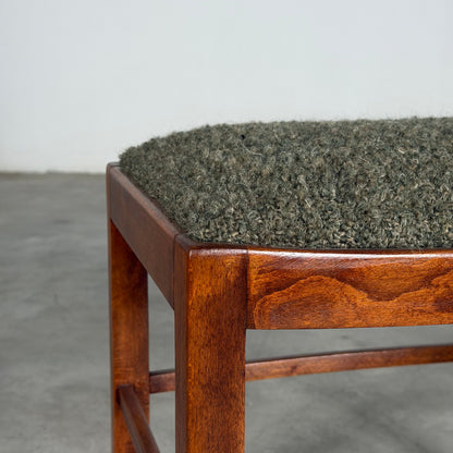 Austrian Secessionist Stool Reupholstered by FORME with Dedar Melange Boucle Stools