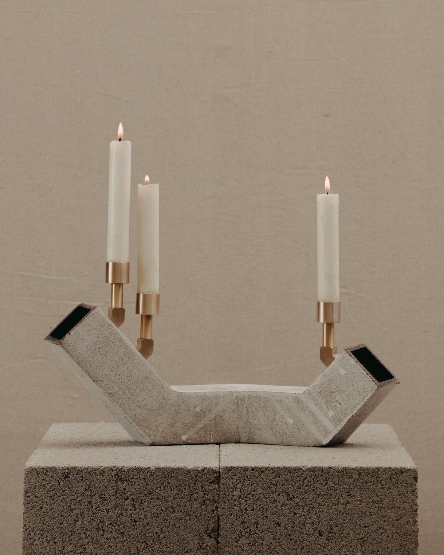 Balance Candelabra in Chalk Candle Holders