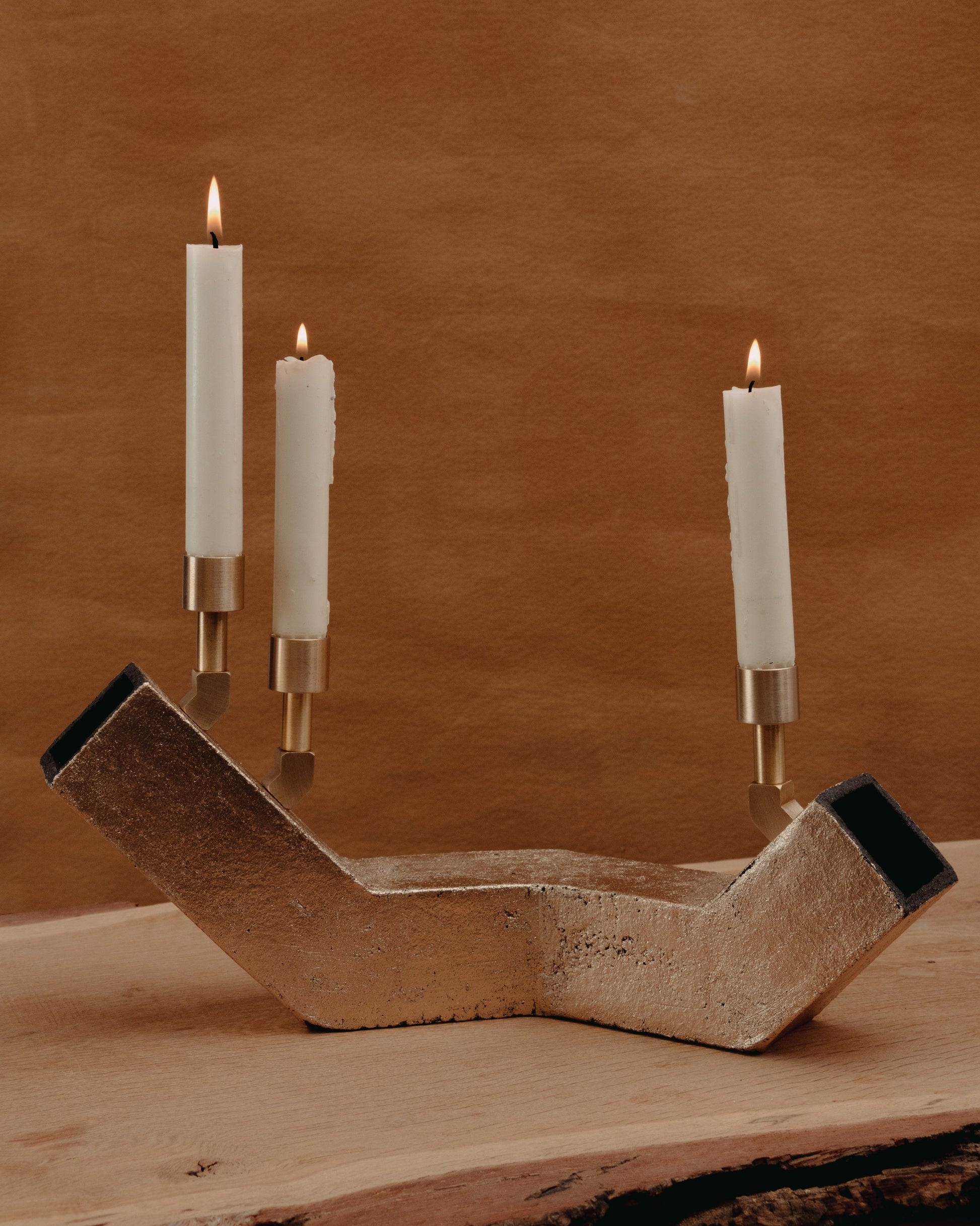 Balance Candelabra in Moon Gold Candle Holders