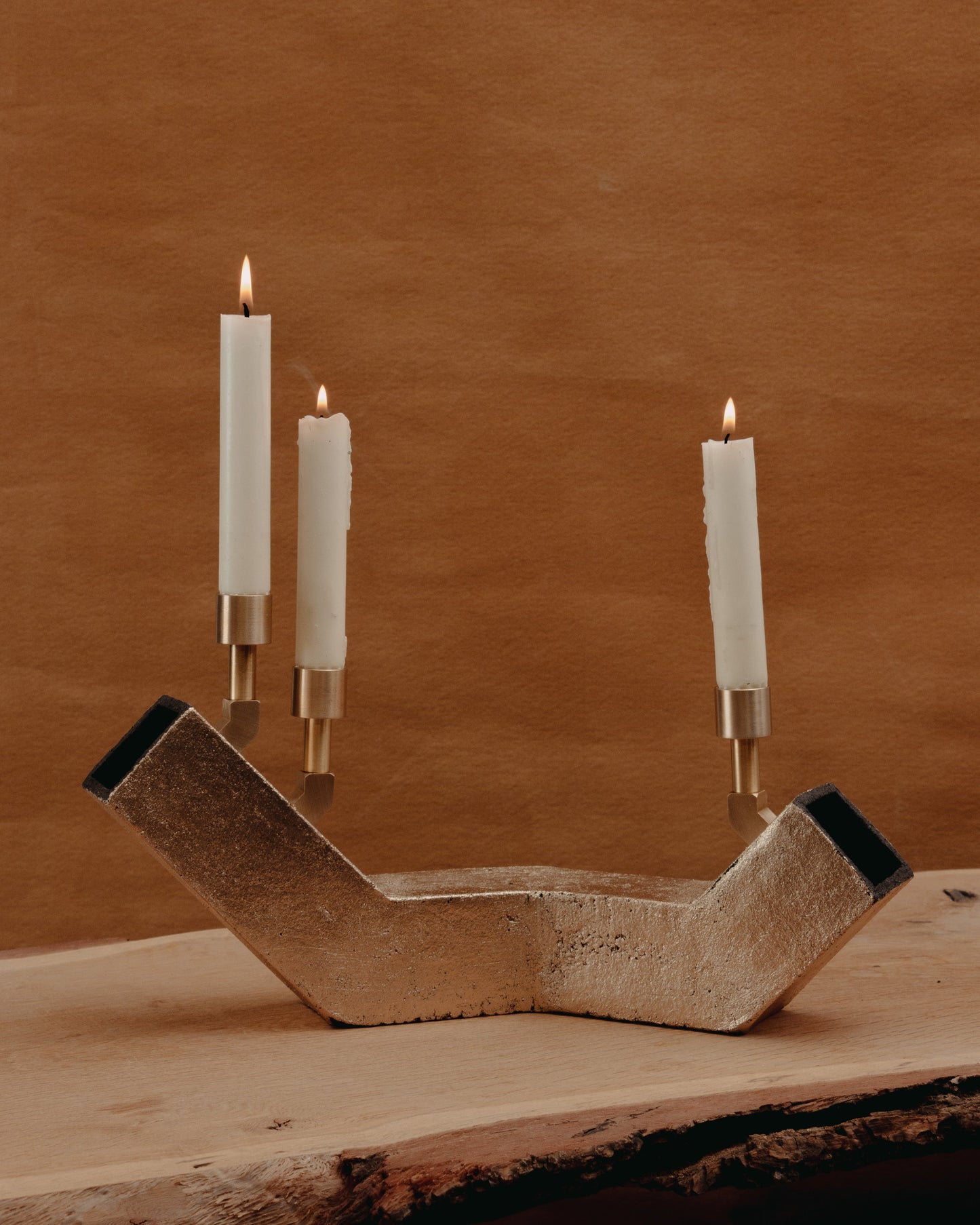 Balance Candelabra in Moon Gold Candle Holders