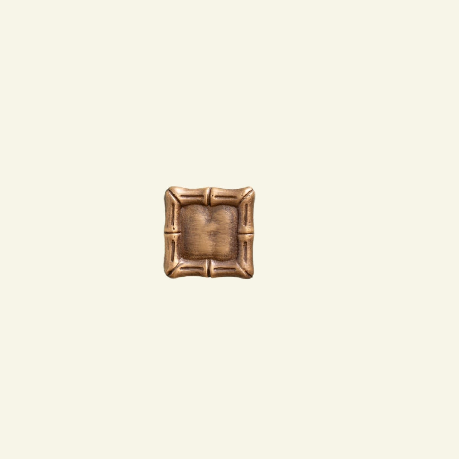 Bamboo Square Knob, Aged Brass Hardware