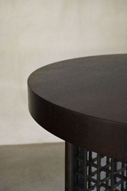 Basilian Round Table with Top in Dark Tinted Sucupira Wood by Tobia Scarpa, 1970 End Tables