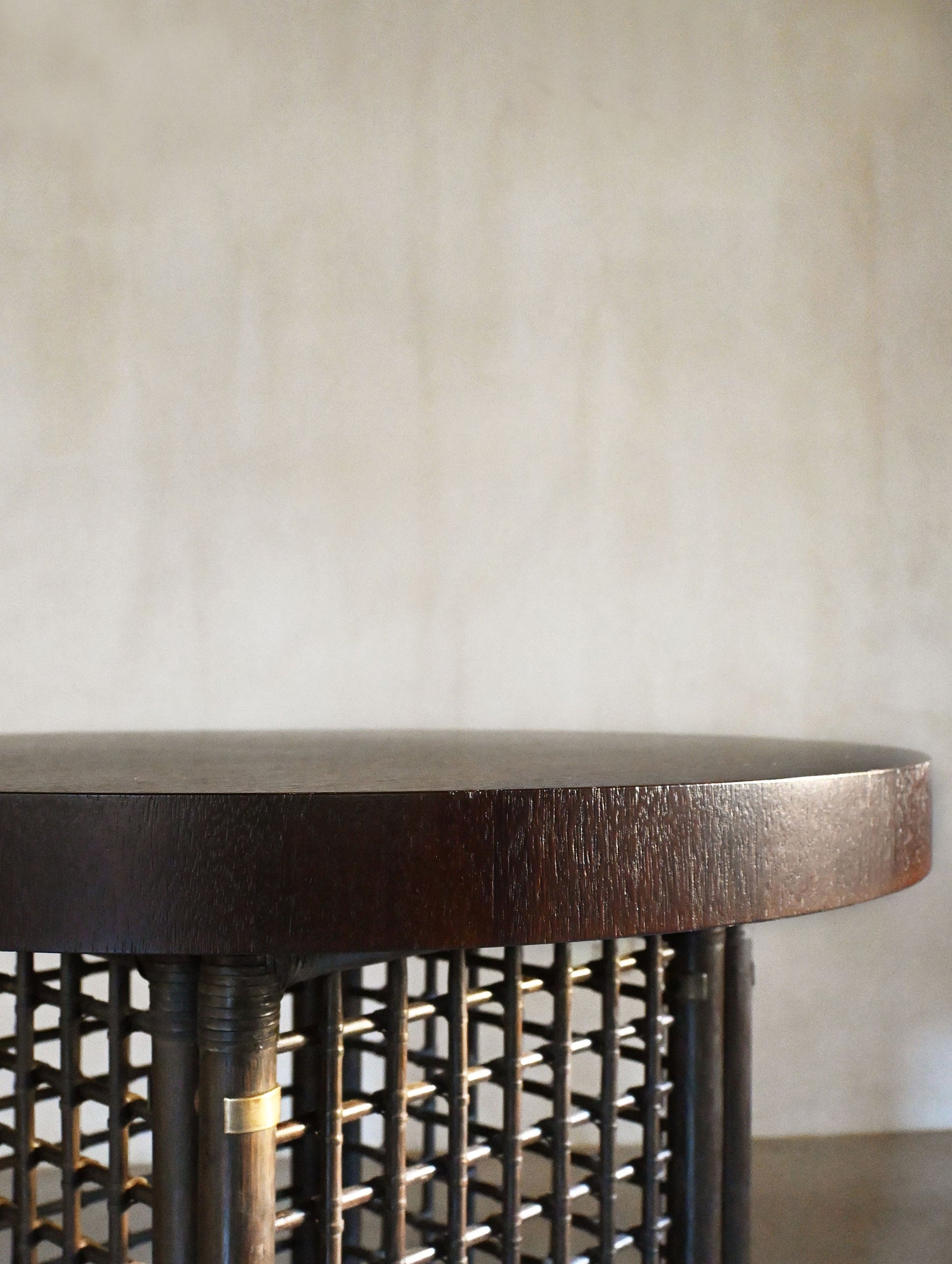 Basilian Round Table with Top in Dark Tinted Sucupira Wood by Tobia Scarpa, 1970 End Tables