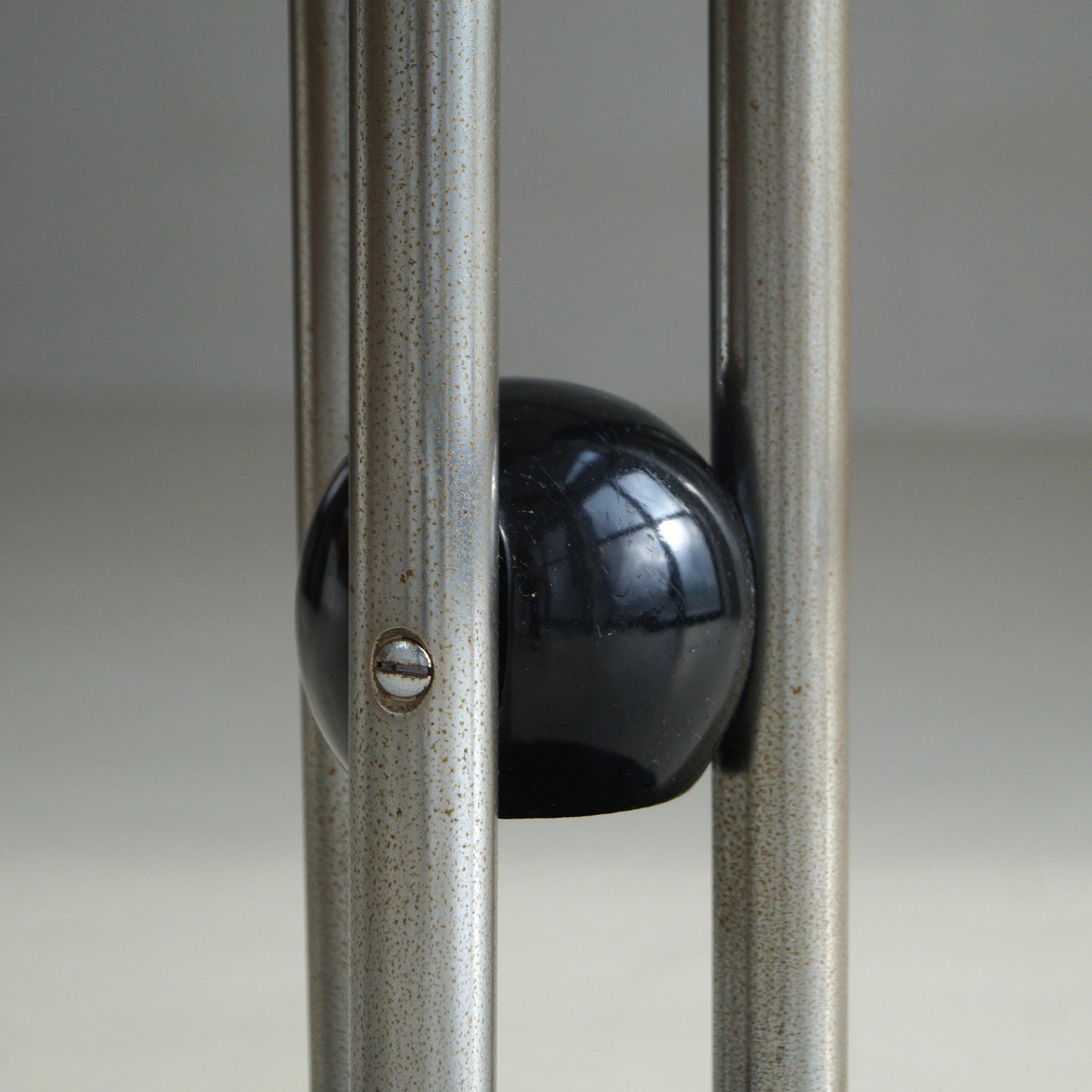 Bauhaus Tubular Chrome, Black Ball and Glass Top Side Table, Ca. 1935 End Tables