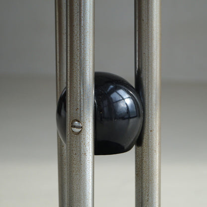 Bauhaus Tubular Chrome, Black Ball and Glass Top Side Table, Ca. 1935 End Tables