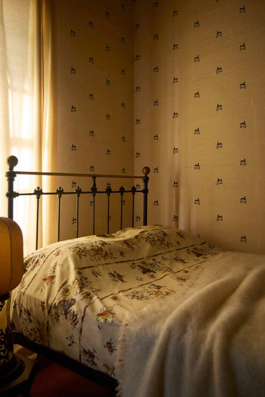 Beastly Blooms Grasscloth Wallpaper