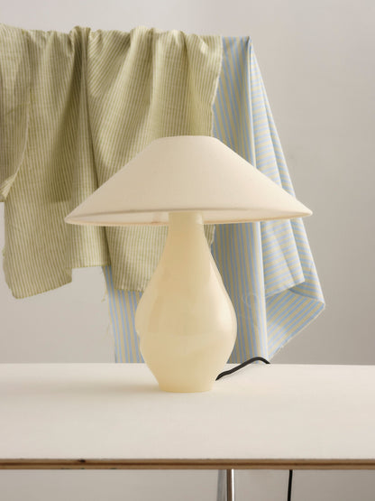 Beige Conical Glass Lamp Table Lamps