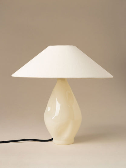 Beige Conical Glass Lamp Table Lamps