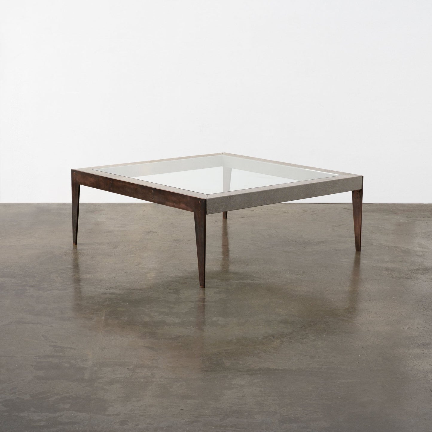 Bespoke Shagreen and Brass Coffee Table Coffee Tables