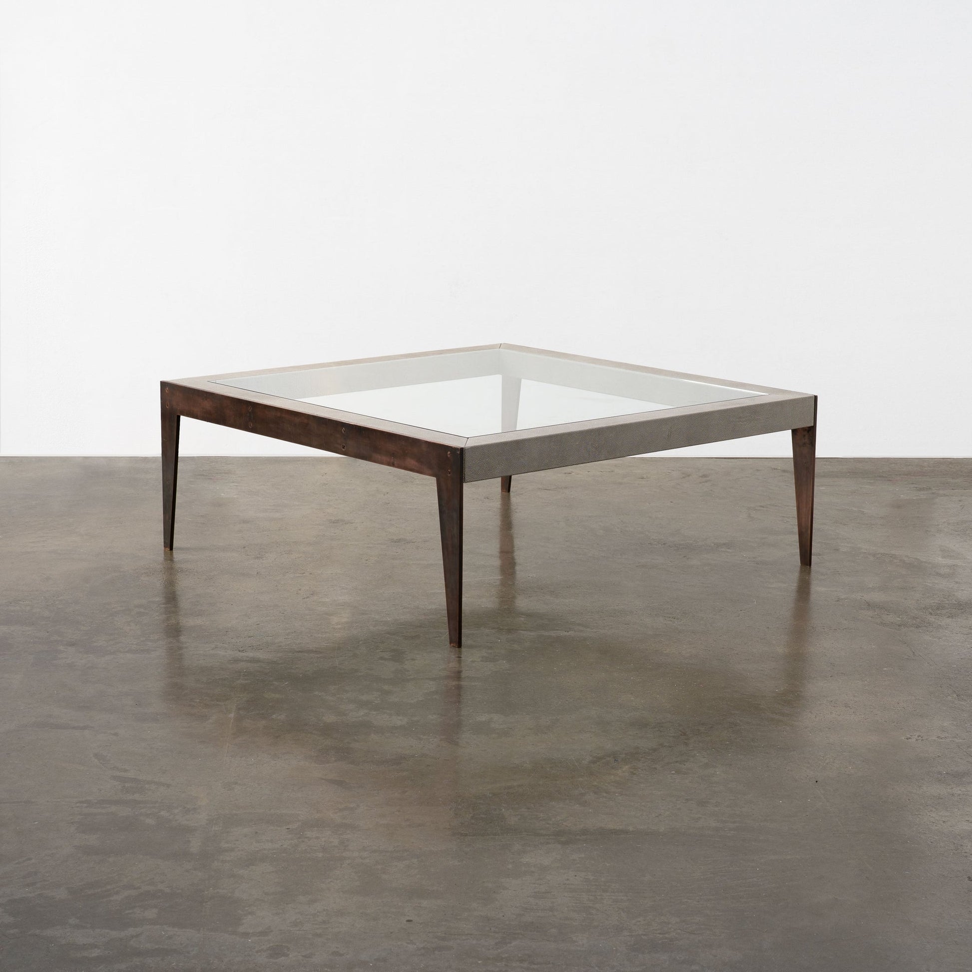Bespoke Shagreen and Brass Coffee Table Coffee Tables