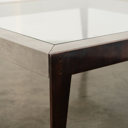 Bespoke Shagreen and Brass Coffee Table Coffee Tables