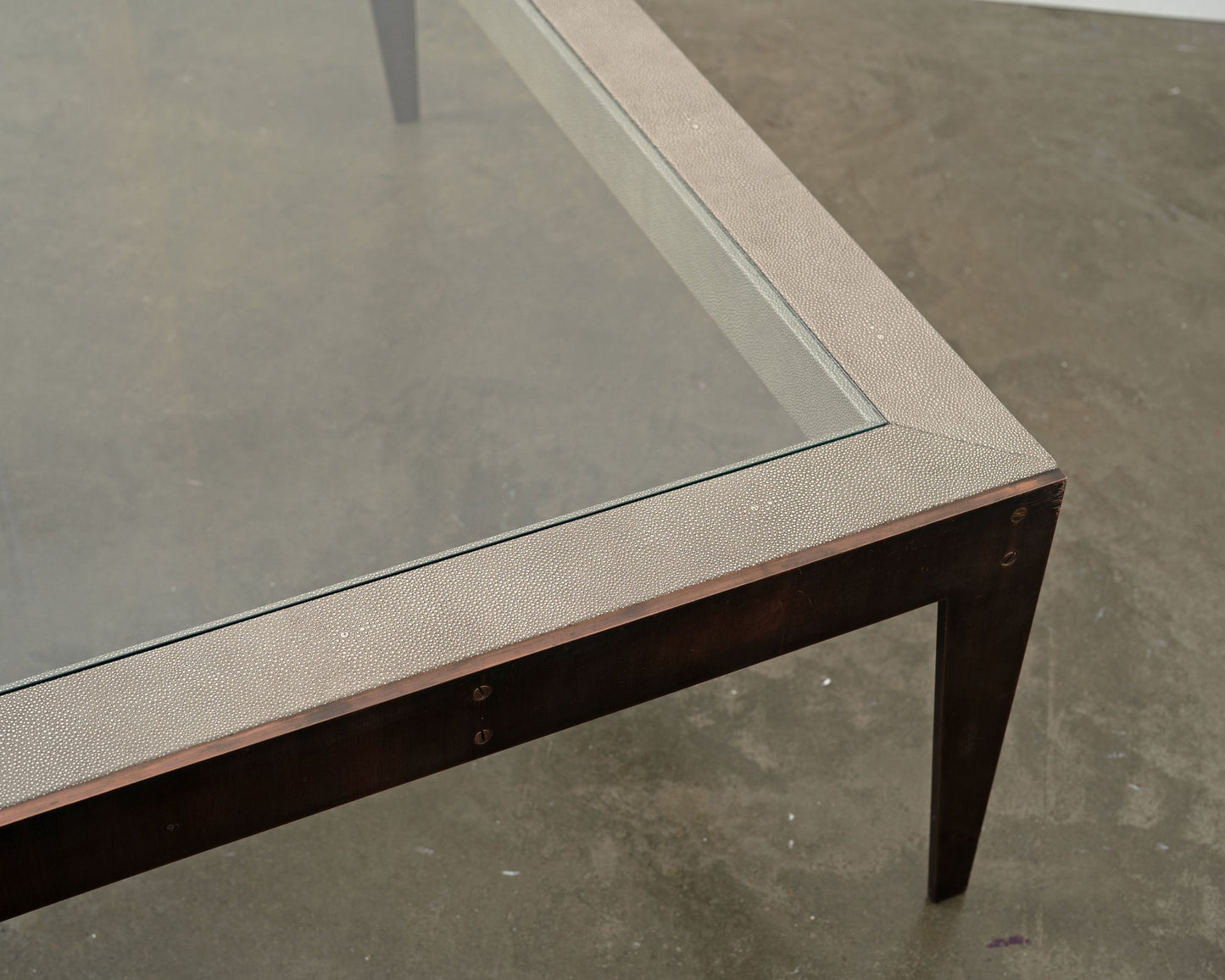 Bespoke Shagreen and Brass Coffee Table Coffee Tables