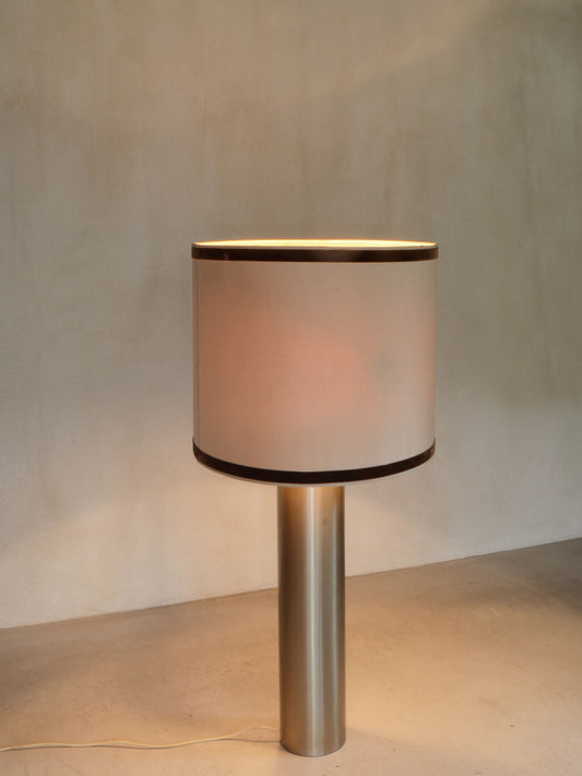 Big Table Lamp in Metal and Fabric, Ca.1960s Table Lamps