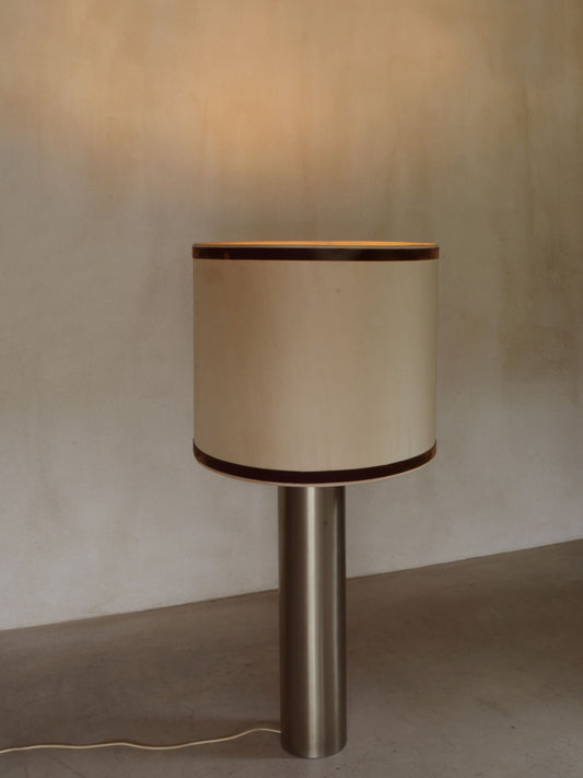 Big Table Lamp in Metal and Fabric, Ca.1960s Table Lamps