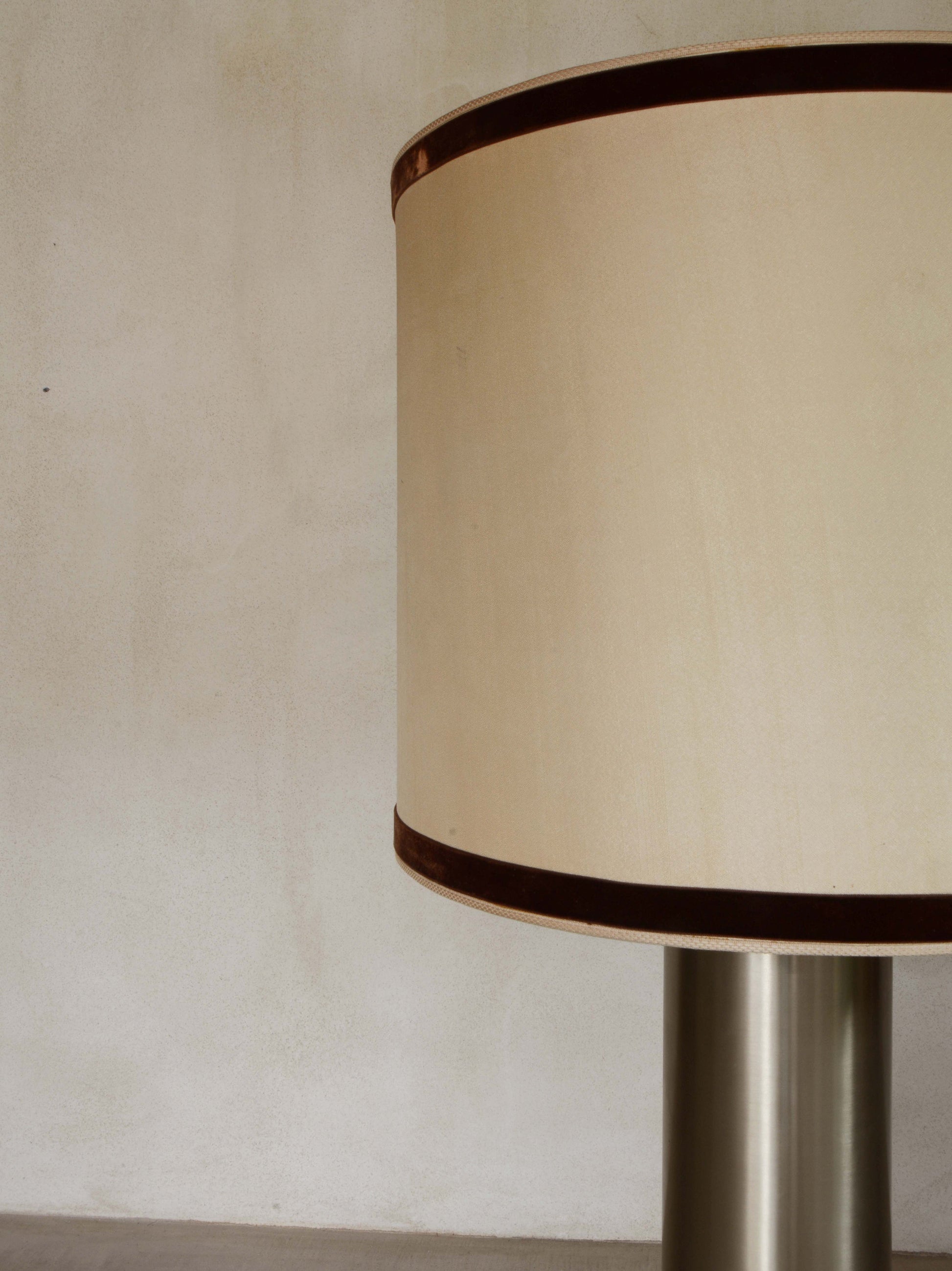 Big Table Lamp in Metal and Fabric, Ca.1960s Table Lamps